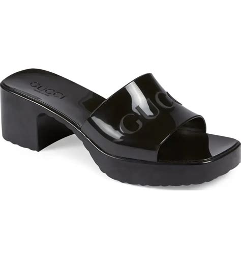 gucci women's rubber slide sandal|gucci rubber platform slide sandals.